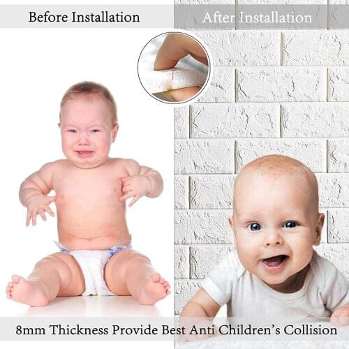 70*77 3D Brick Wall Stickers DIY Self Decor Foam Waterproof Wall Covering Wallpaper For TV Background Kids Living Room