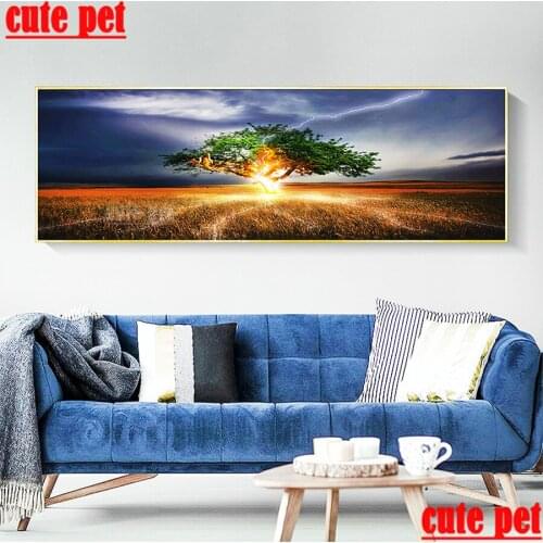 Large Lightning tree New Full Square Diamond 5D DIY Diamond Painting Embroidery Cross Stitch Rhinestone Mosaic Painting Gift