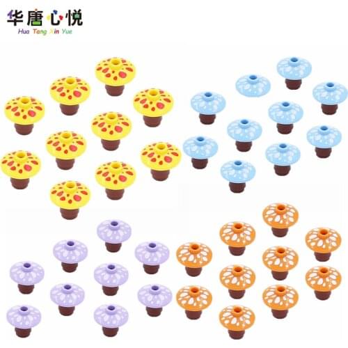 Locking City Accessories Parts Plants Colorful Mushrooms Educational DIY Models Toys For Kids Gifts Friend Cities Building Block