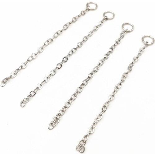 SIXTY TOWFISH 20 Pieces DIY Jewelry Accessories 50mm Copper White K Color Chain With Single Lap Chains