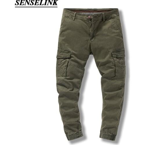 Mens Cargo Pants Elastic Multiple Pocket Breathable Casual Male Trousers Classic Outdoor 29-38 Size Pants Men