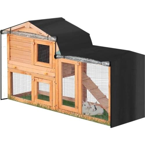 Rabbit Hutch Cover Durable Cage Covering for Double Hutches with Pointed Window