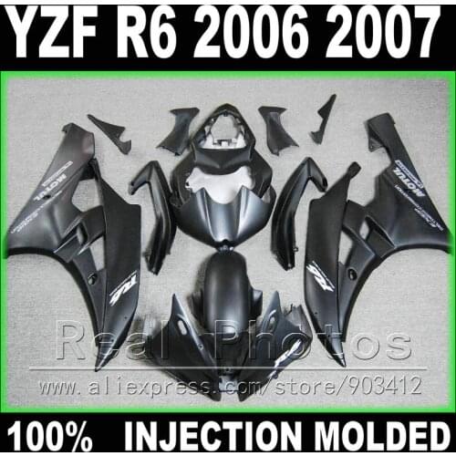 For YAMAHA R6 fairing kit 2006 2007 Injection molding matte black 06 07 YZF R6 fairings