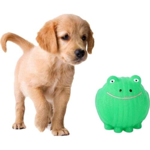 1pc Frog Shape Squeaky Dog Toy Interactive Cute PVC Dog Bite Toy Puppy Teeth Cleaning Toy Pet Supplies Pet Accessories