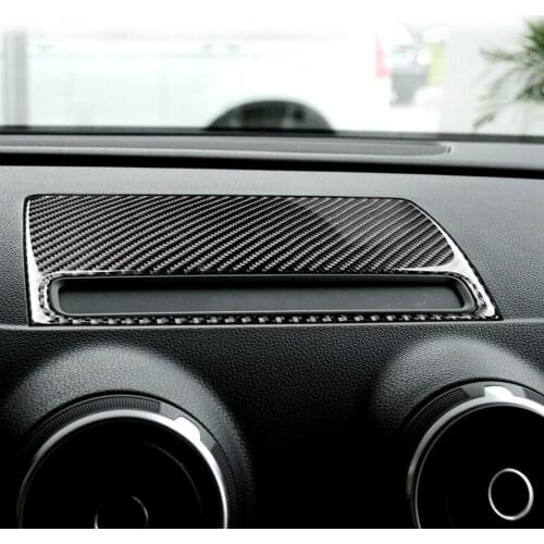For Audi A3 8V Carbon Fibre Navigation GPS Dashboard Console Cover Trim Panel Interior Car Styling Decoration
