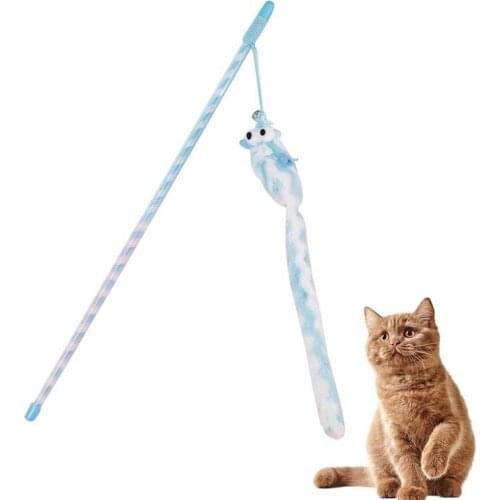 Legendog 1pc Cat Wand Toy Plush Creative Long Cat Play Wand Kitten Teaser Toy Cat Interactive Toys Pet Supplies Pet Accessories
