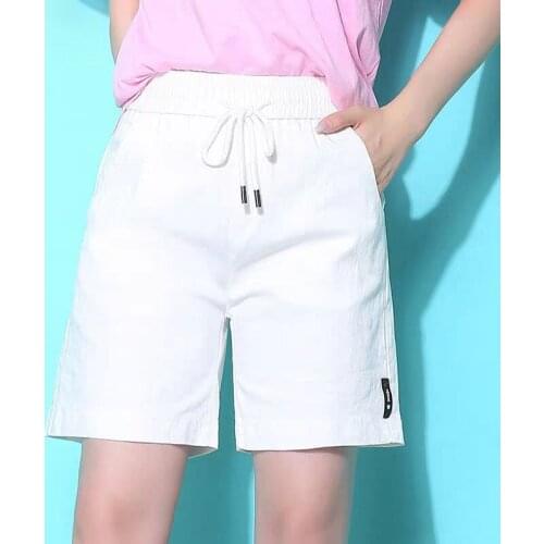 Summer Womens Shorts Casual Middle Shorts Ladies Fashion High Waist Wide Leg Loose Shorts Plus Size Woman Clothing High Grade