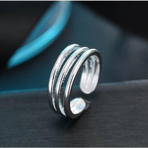 Personality Punk Vintage Chains Lines Rings For Women Men Resizable Size Rings Fashion Trendy Boho Jewelry 2021