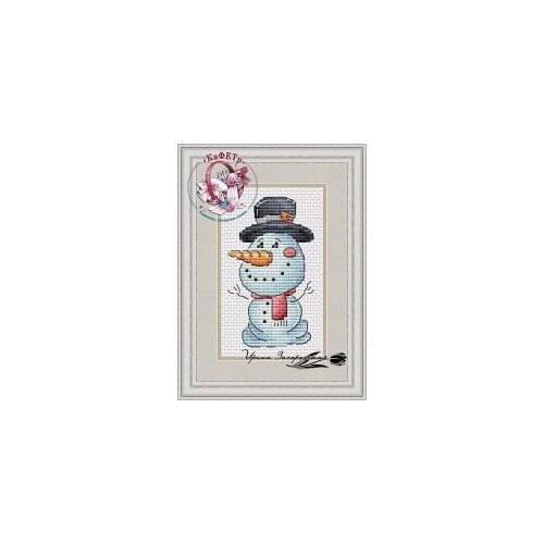 Little Snowman Wearing a Top Hat cross stitch 11CT 18ct 14ct cotton thread embroidery DIY handmade needlework