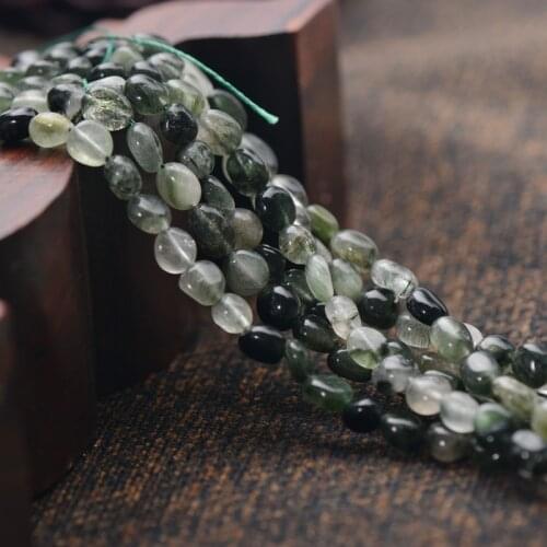 Joanlyn Natural Green Rutilated Quartz Beads NOT Dyed 7x9mm/10x11mm Irregular Shape 15 Inch Strand RQ40