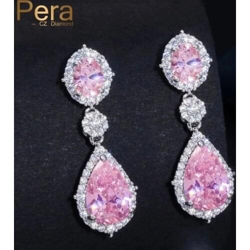 Pera CZ Women's Silver Earrings