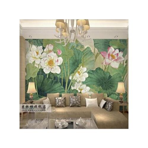 Custom 3d wallpaper The sitting room the bedroom TV setting wall painting personalization classic sofa lotus