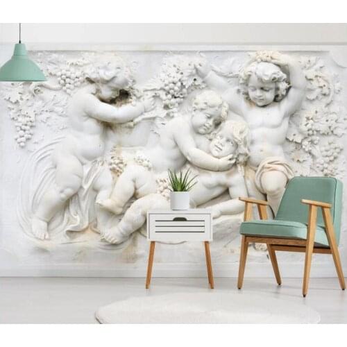 Custom photo 3d wallpaper Embossed plaster European childrens angel room home decor 3d wall murals wallpaper for walls 3 d