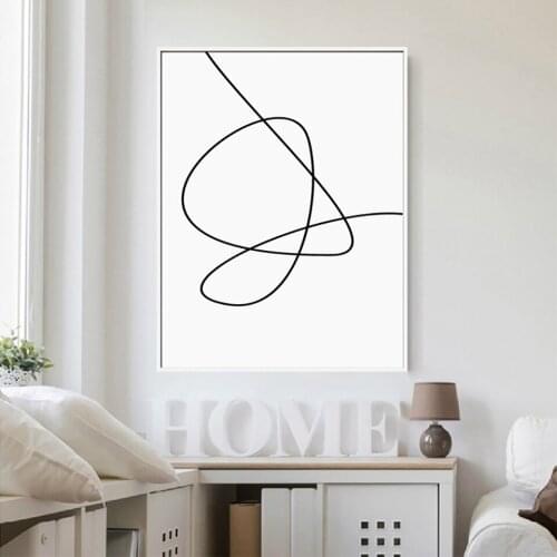 Modern HD Printing Extra Large Painting Black and White Wall Art Picture Minimalist Minimal Poster Living Room Decoration