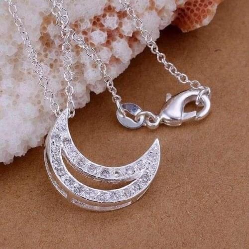 XLP045 Wholesale Shinning Pendants For Women Charm Silver Color Fashion 925 Jewelry Jewelry Inlaid Moon /atfajkma