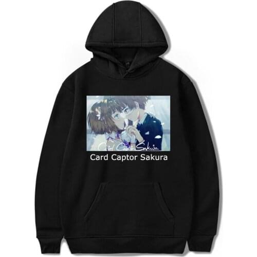 Sakura Card Captor Hoodie Japan Anime Women Hip Hop Sweatshirts Harajuku Men Thin Velvet Warm Tops Printed Hooded Clothes Jacket