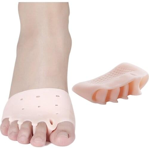 Y&W&F 1 Pair Comfortable Five Holes Hallux Valgus Straightener Orthodontic Toe Braces Silicone Toe Foot Cover Wholesale