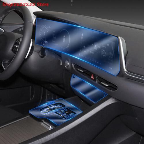 For Hyundai Santa Fe 2019 2020 TPU Protective Film Central Control Instrument Screen Protector Invisible Transparent Membrane