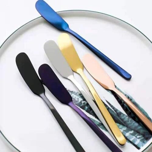 Mirror Polishing Process Simple Public Japanese Stainless Steel Butter Knife Spatula Jam Slice Cheese Dessert Slices Fruit Fork