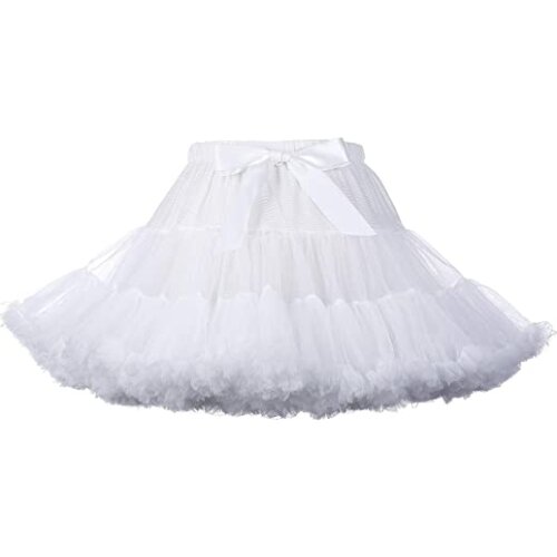 Womens Puffy Tutu Skirt Soft Tulle Petticoat Elastic Waist Princess Pettiskirt Ballet Dance Short Tutu Skirts