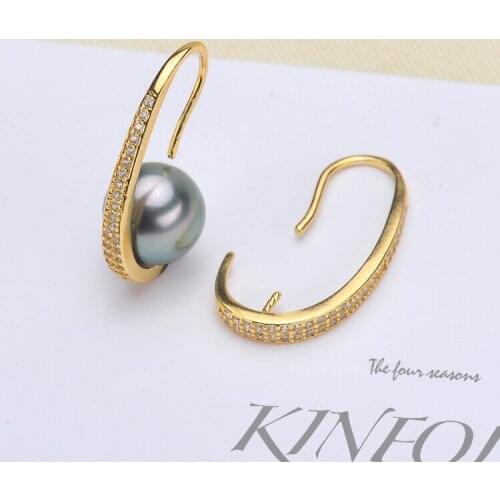 925 Sterling Silver Pearl Party Earrings Mountings Classical Silver Jewelry Parts Fittings Womens Accessories