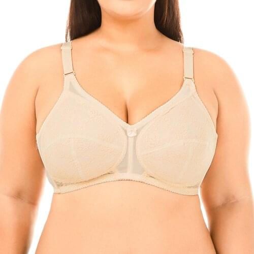 Plus Size 36 38 40 42 Big Cup C Cup Unlined Bra Women Basic Underwear Full Coverage Underwire Supportive Bh