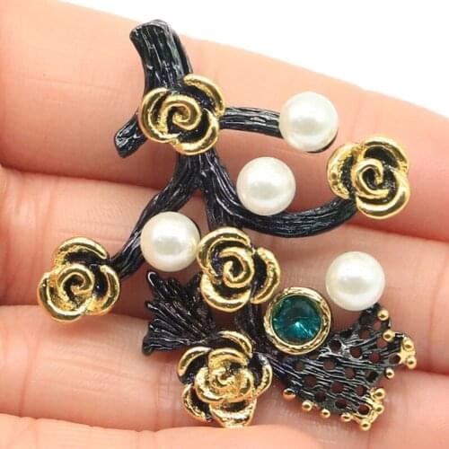 50x43mm Sublime Antique Tree Shape Created 18g Aquamarine White Pearl Gift For Ladies Silver Pendant