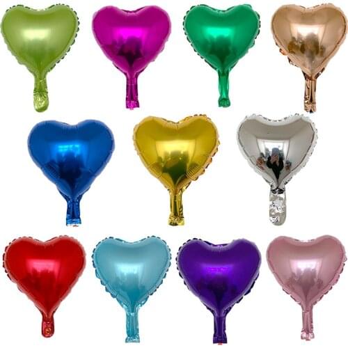 10pcs/lot 10 inch Helium Balloon heart Wedding star aluminum Foil Balloons Inflatable gift Birthday baloon Party Decoration Ball