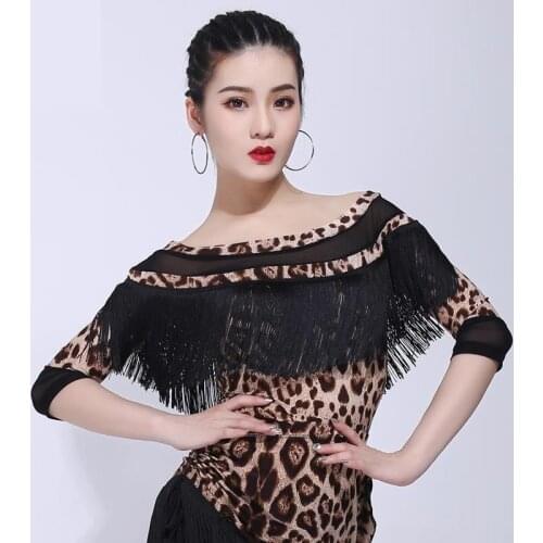 2020 New Latin Modern Dance Suits Women/girls Sexy Fringes Middle Sleeve Tops Ballroom/tango/rumba/latin Dresses Clothes Women