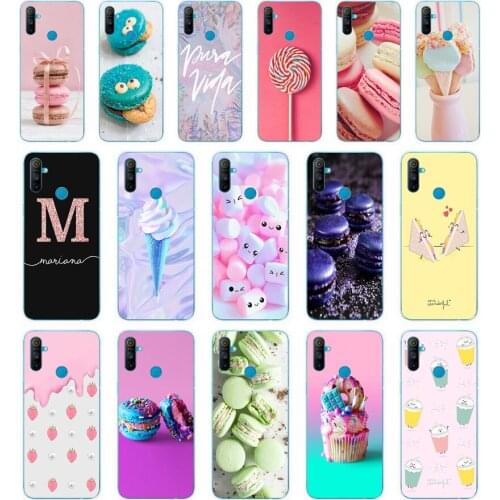 94AA Colorful Ice Cream Macarons gift Soft Silicone Tpu Cover phone Case for OPPO A1K A5S A7 AX7 A5 A9 2020 Realme C3 Case