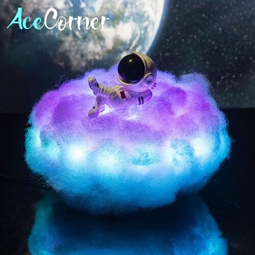 Acecorner 2020 Novelty LED Colorful Clouds Astronaut Lamp With Rainbow Effect As Childrens Night Light Creative Birthday Gift