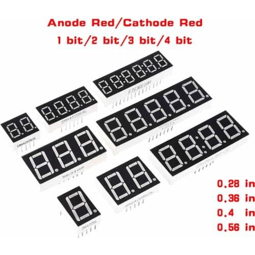 5Pcs 0.28 Inch Digital Tube LED Display 1Bit 2Bit 3Bit 4Bit Display Common Anode / Cathode 0.28"/0.36"/0.4"/0.56" 7 Segment Red