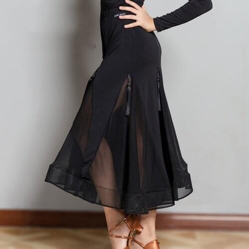 Children Standard Ballroom Dance Skirt Elegant Printing Waltz Competition Dancing Skirt Girls Tango Ballroom Dance Skirt DL6235