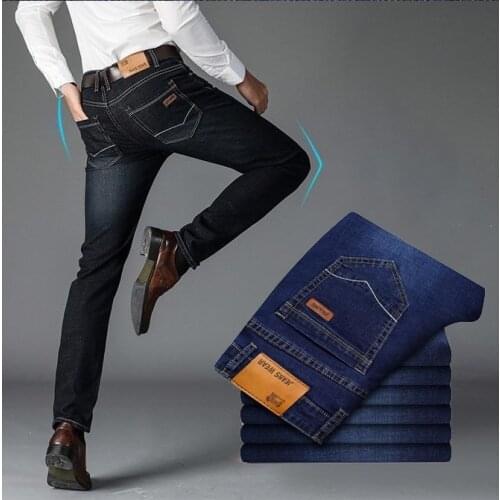 Spring and Summer Stretch Men 's Jeans Men 's Loose Straight Men 's Pants Slim Men 's Pants Business Large Size Men 's
