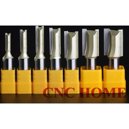 Arden Straight Flute Flush Trim Router Bits Two Flutes Carbide CNC Wood Slotting Craving Milling Cutter 1/4 & 1/2 SHK Inch Size