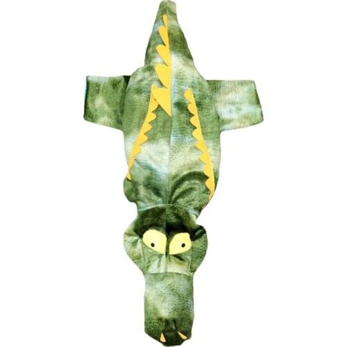 Halloween Christmas Pets Outfits Funny Spoof Crocodile Dogs Cosplay Costumes Sets for Dog Green Hoodies Pet Clothing Teddy Corgi