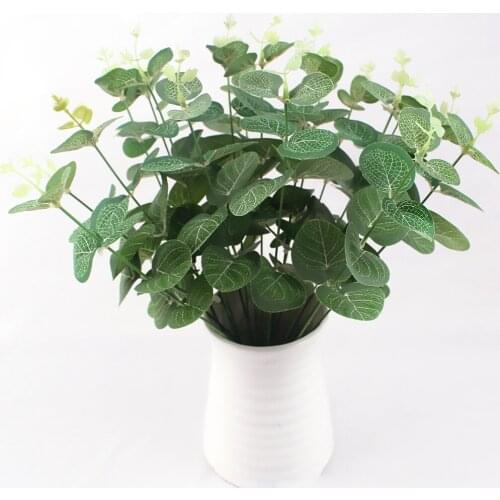 1pc Artificial Fake Eucalyptus Branches And Leaves Stem Plastic Greenery Leaves Artificial Plants Christmas Decor