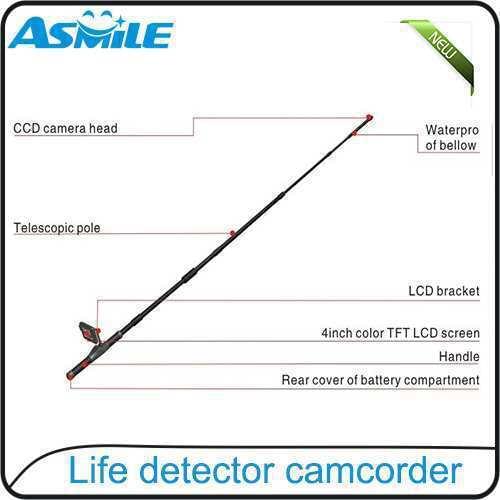 Waterproof rating as IP67 and stainless steel housing for de Life detector camcorder