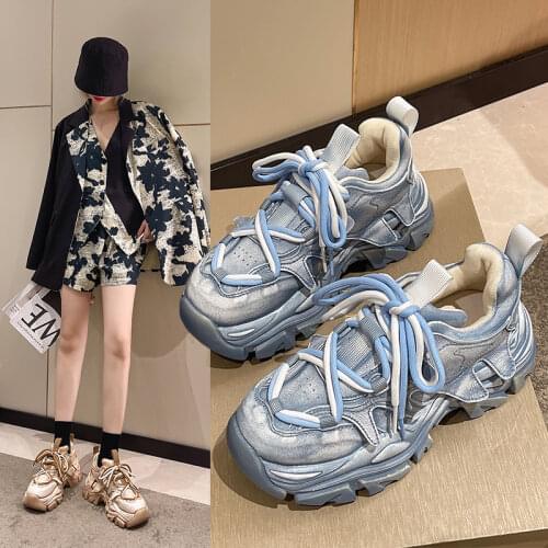 Women Shoes Chunky Sneakers Vulcanize Shoes Fashion New Female White Platform Sport Dad Shoes Zapato Tenis De Seguridad Mujer