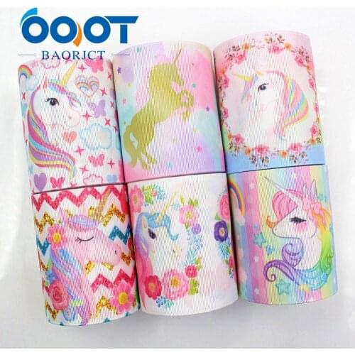 OOOT BAORJCT G-18829-1028,75 mm,10 yards Cartoon Ribbons Thermal transfer Printed grosgrain Wedding Accessories DIY handmade