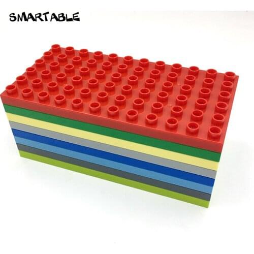 Smartable New Big Plate 6x12 Building Blocks Part Compatible All Brand Duplo Creative Toys For Children Of Low Age Gift 5pcs/Set