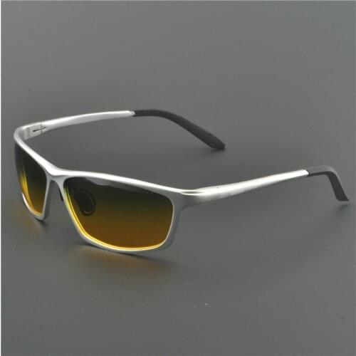 Night Vision Glasses Aluminum Magnesium Mens Sunglasses Polarized Square Mirror Day and Night Goggles Male Eyewear For Men NX