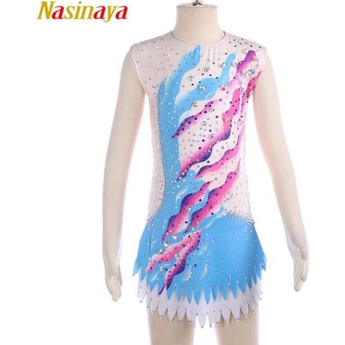Nasinaya Rhythmic Gymnast Performance Figure Skating Dress Customized Competition Ice Skating Skirt for Girl Women Kids Patinaje