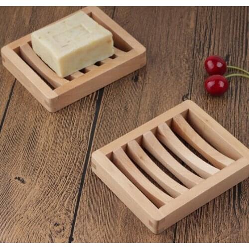 Natural wooden soap dish tray holder storage soap rack plate boxes container for bath shower plate bathroom LX1025