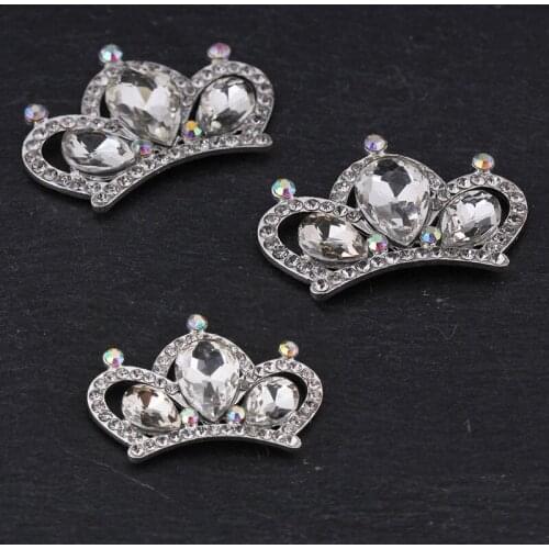 Silver crown Rhinestone motif crystal children female clothing accessories wedding dress Brooch Shoes Clip Buckle decoration
