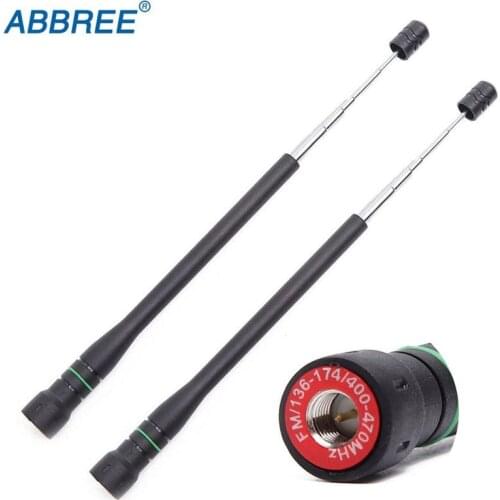 2pcs Abbree AR-775 SMA-Male Telescopic Antenna VHF UHF Dual Band Antenna For Baofeng TYT TH-UV8000D MD-380 Ham Two Way Radio