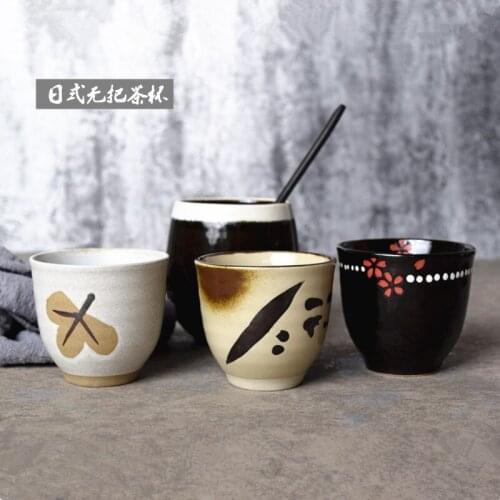 Creative Japanese and Korean style ceramic hand-painted tea cups milk coffee cups without handles microwave oven ceramic cups
