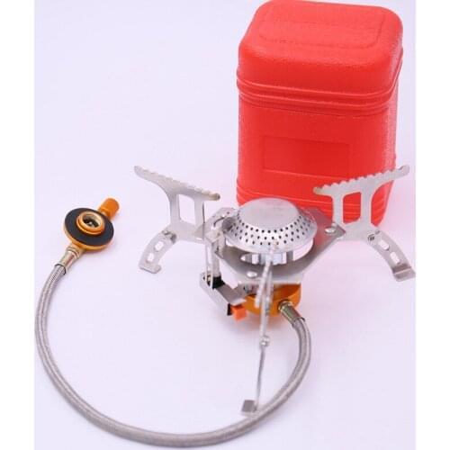 Outdoor Gas Stove Foldable Camping Gas Stove Windproof Piezo Ignition Backpacking Stove Outdoor Portable Cooking Stove With Box