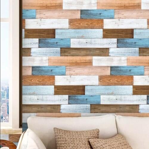 Mediterranean style Vinyl Self-Adhesive Peel And Stick Wood Wallpaper Wood Plank Contact Paper Home Decor Decorative Furniture