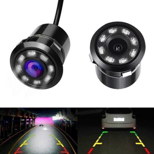 8 LED 170 Degree Round Back Up Cameras Car Rear View Camera Night Vision Reversing Auto Parking Waterproof Monitor Camera